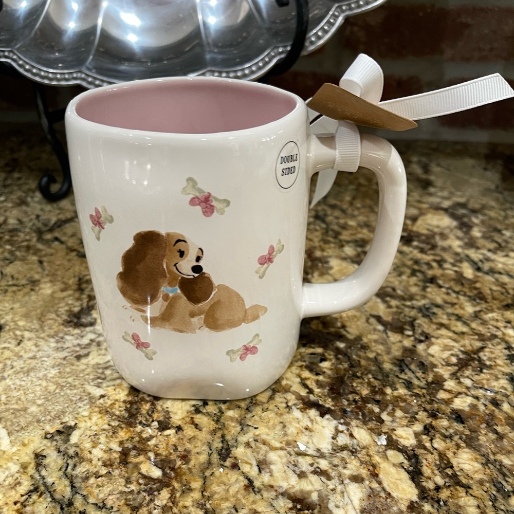 Disney Rae Dunn The Lady & The Tramp A LITTLE CLASS & SASS 19.5 oz mug NEW